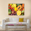 Group of fresh fruits and vegetables organics for healthy Multi panel canvas wall art