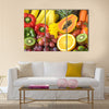 Group of fresh fruits and vegetables organics for healthy Multi panel canvas wall art