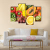 Group of fresh fruits and vegetables organics for healthy Multi panel canvas wall art