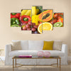 Group of fresh fruits and vegetables organics for healthy Multi panel canvas wall art