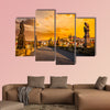 Charles Bridge and Prague castle on sunrise multi panel canvas wall art