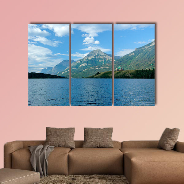 Prince of Wales Hotel in Rocky Mountains overlooking a lake Waterton wall art