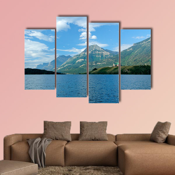 Prince of Wales Hotel in Rocky Mountains overlooking a lake Waterton wall art