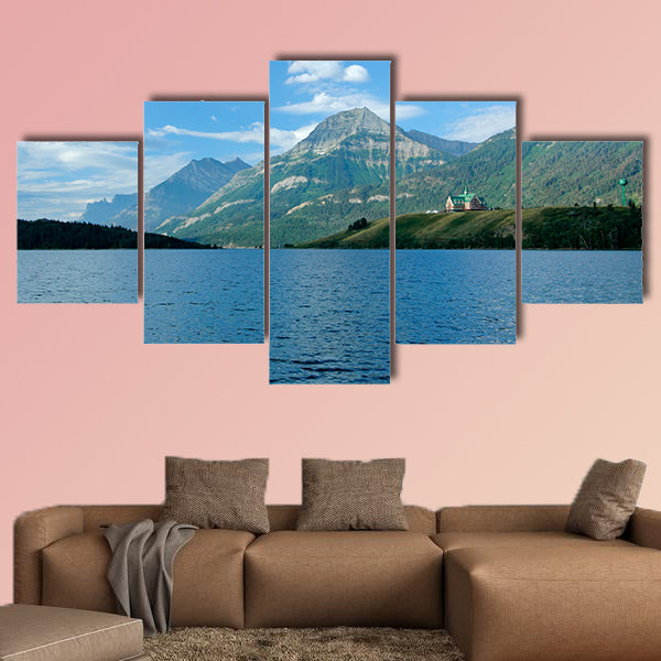 Prince of Wales Hotel in Rocky Mountains overlooking a lake Waterton wall art