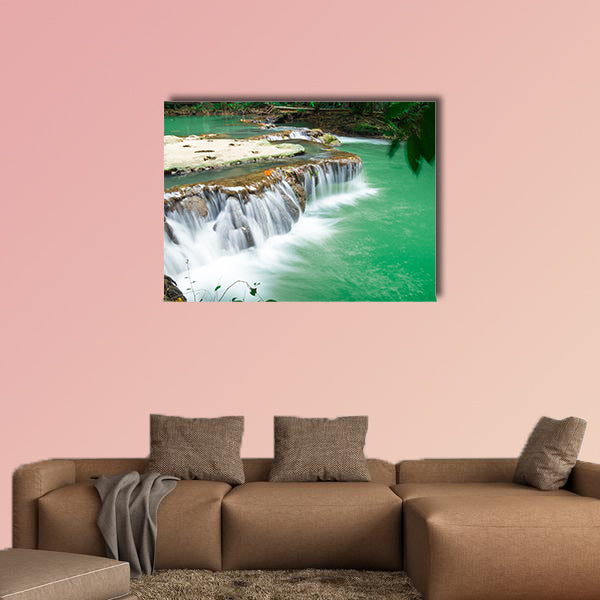 Andaman Thailand outdoor photography of waterfall in rain jungle forest wall art