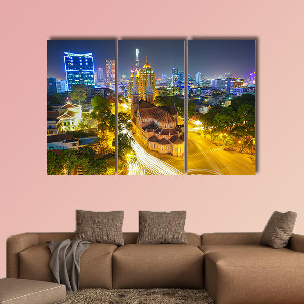 Notre Dame Cathedral in Ho Chi Minh City, Vietnam multi panel canvas wall art