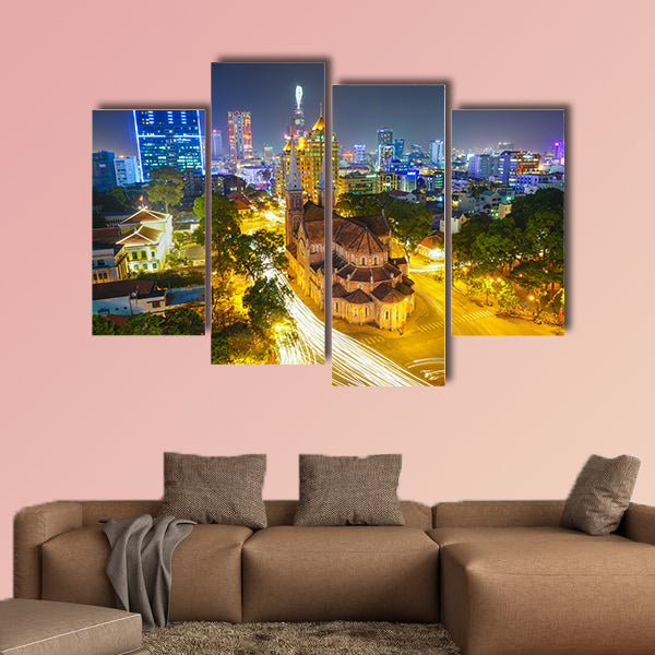 Notre Dame Cathedral in Ho Chi Minh City, Vietnam multi panel canvas wall art