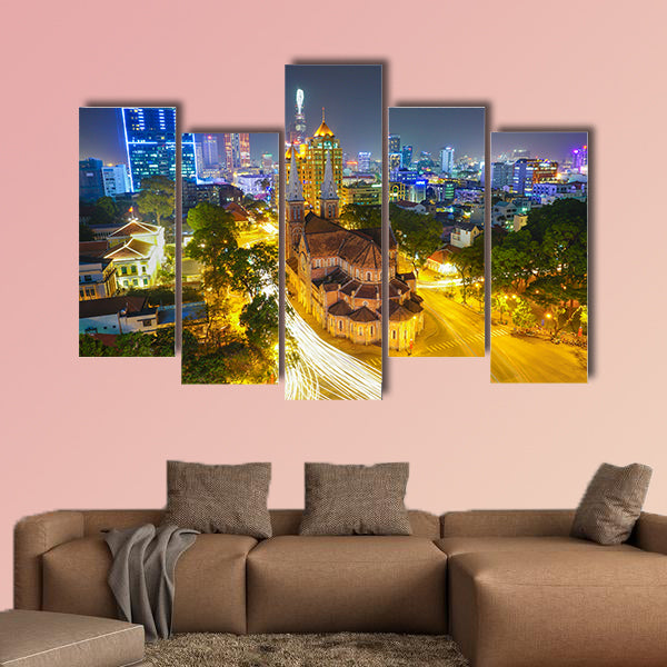 Notre Dame Cathedral in Ho Chi Minh City, Vietnam multi panel canvas wall art