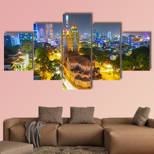 Notre Dame Cathedral in Ho Chi Minh City, Vietnam multi panel canvas wall art