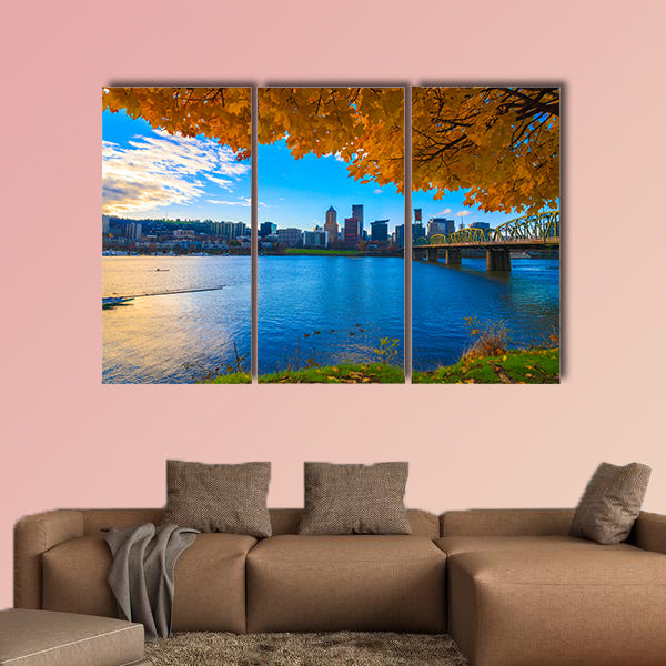 View of Portland, Oregon overlooking the willamette river wall art