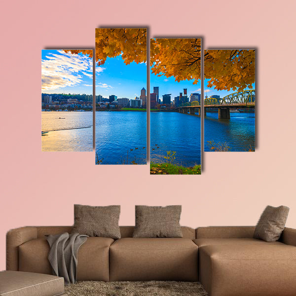 View of Portland, Oregon overlooking the willamette river wall art