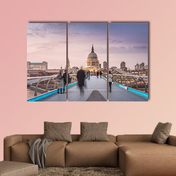 Symmetry on the Millennium Bridge to the St Paul's Cathedral wall art