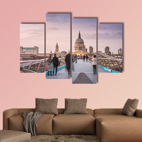 Symmetry on the Millennium Bridge to the St Paul's Cathedral wall art