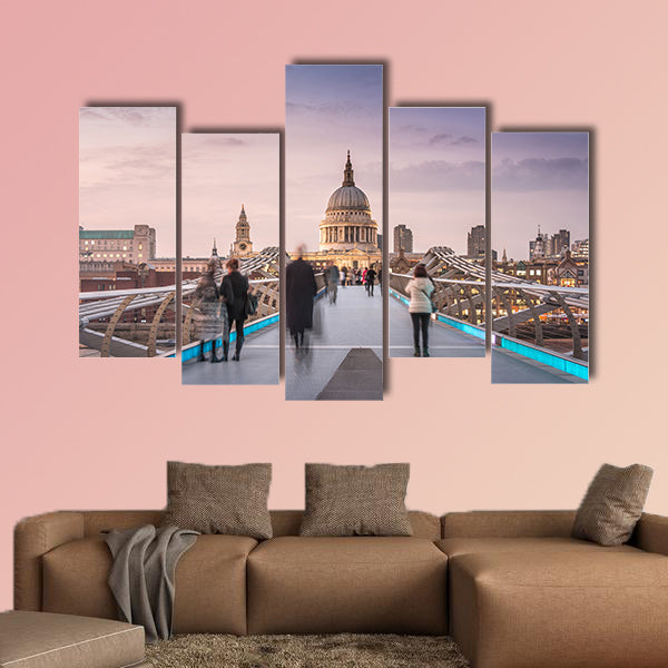 Symmetry on the Millennium Bridge to the St Paul's Cathedral wall art