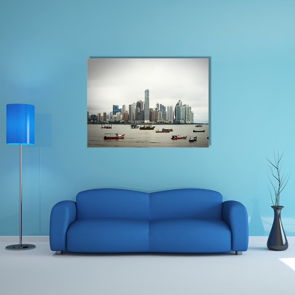 The Old boats at Modern City, multi panel canvas wall art