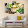 Green fresh healthy smoothie with fruits and vegetables Multi panel canvas wall art