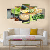 Green fresh healthy smoothie with fruits and vegetables Multi panel canvas wall art