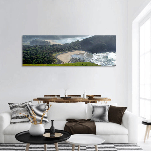 Misty beach Shot in Coffee Bay, Eastern Cape, South Africa panoramic canvas wall art