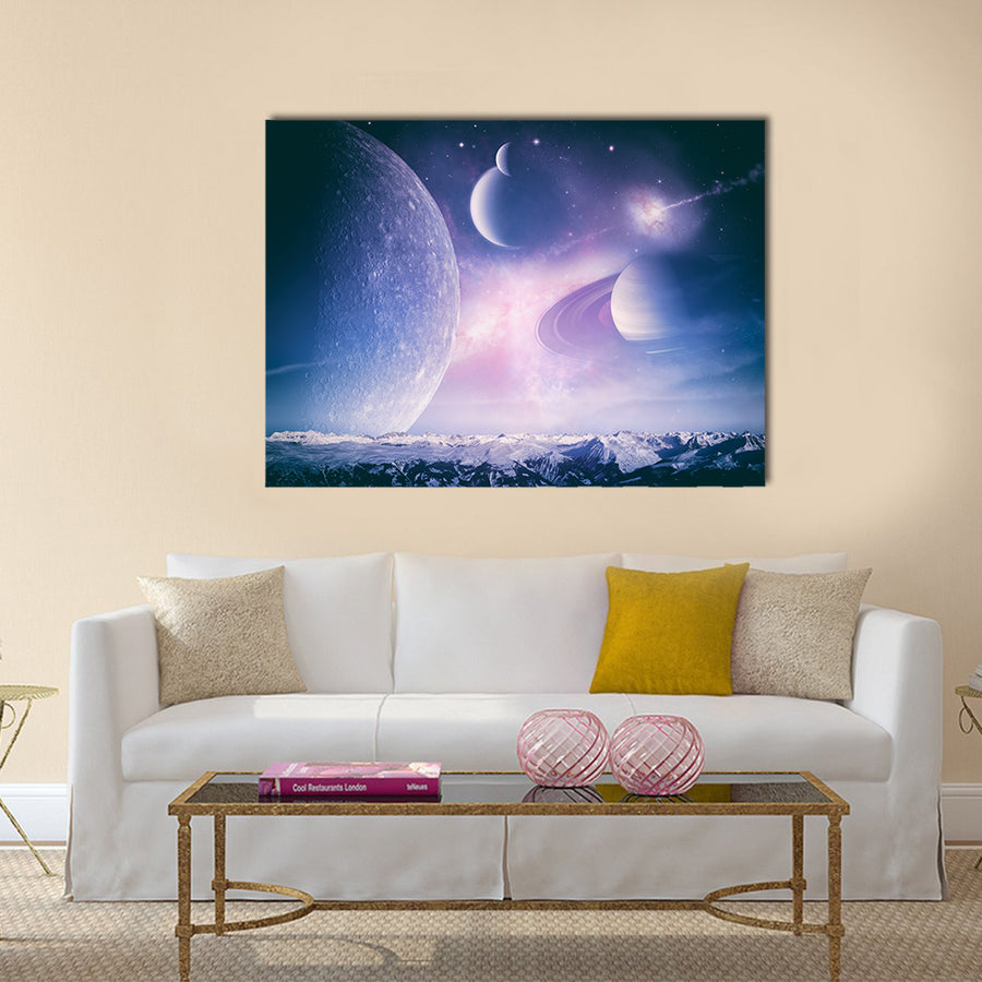 Another world landscape, abstract fantasy backgrounds Multi Panel Canvas Wall Art