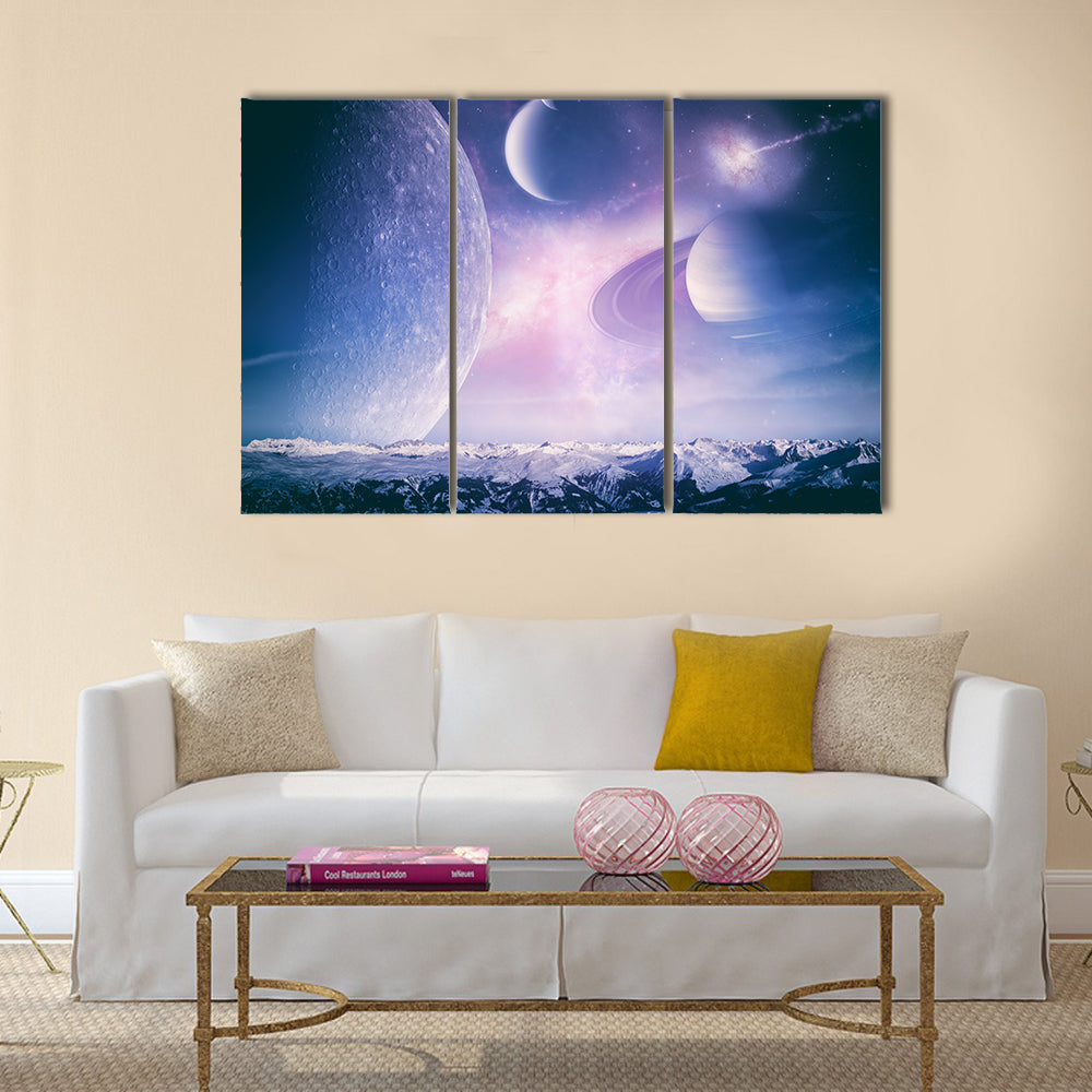 Another world landscape, abstract fantasy backgrounds Multi Panel Canvas Wall Art