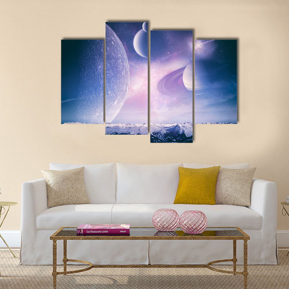 Another world landscape, abstract fantasy backgrounds Multi Panel Canvas Wall Art