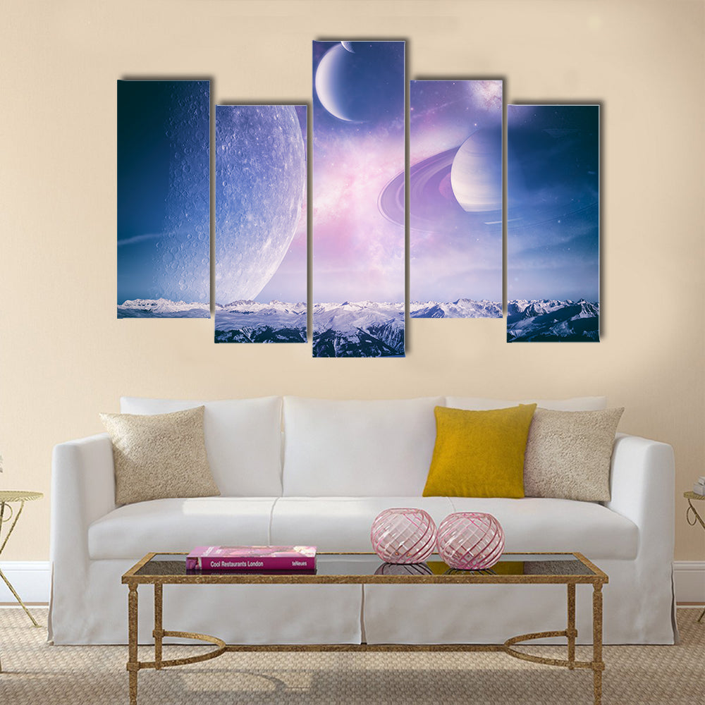 Another world landscape, abstract fantasy backgrounds Multi Panel Canvas Wall Art