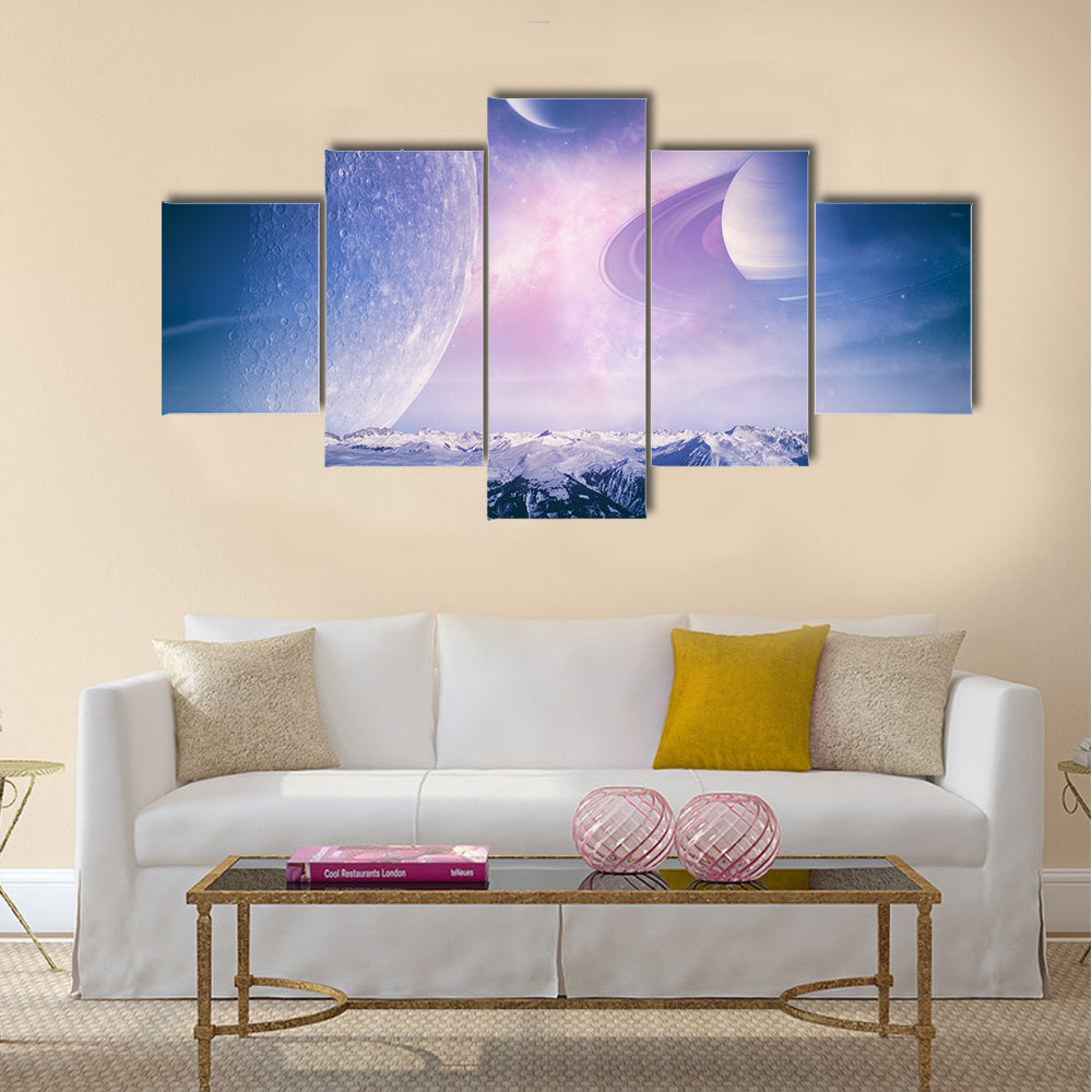 Another world landscape, abstract fantasy backgrounds Multi Panel Canvas Wall Art