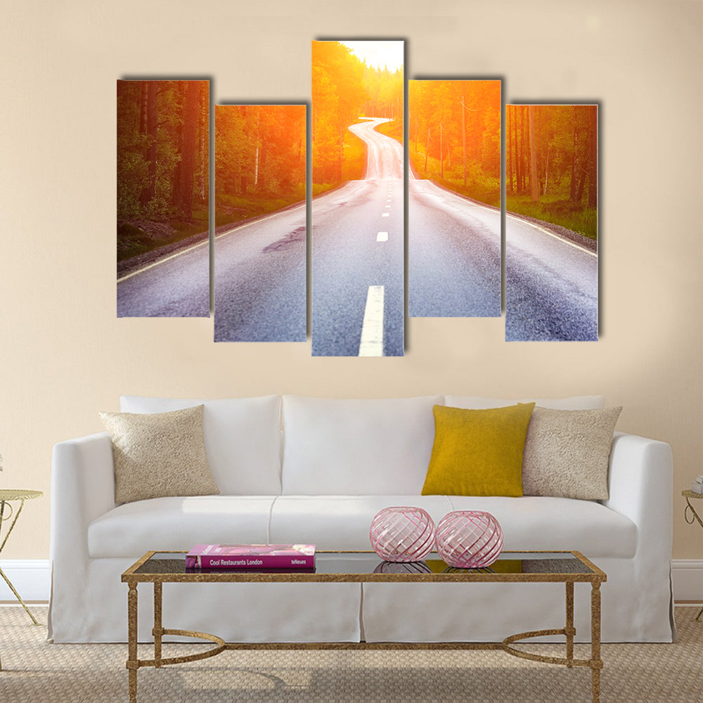 Epic scene of Country road, Sweden multi panel canvas wall art