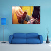 Man playing an acoustic guitar Multi panel Canvas Wall Art