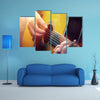 Man playing an acoustic guitar Multi panel Canvas Wall Art