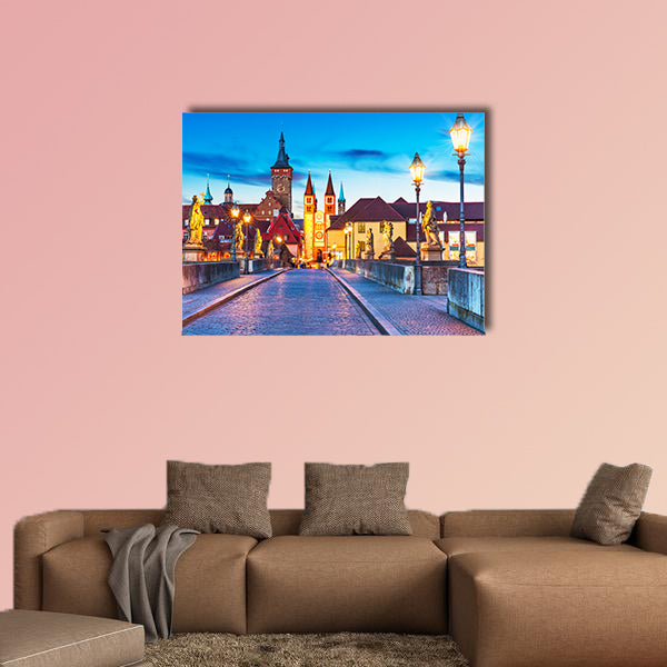 Scenic sunset evening view in Bavaria, Germany multi panel canvas wall art