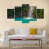 Rio Celeste Waterfall photographed in Costa Rica Multi Panel Canvas Wall Art