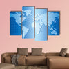 World map vector multi panel canvas wall art