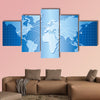 World map vector multi panel canvas wall art