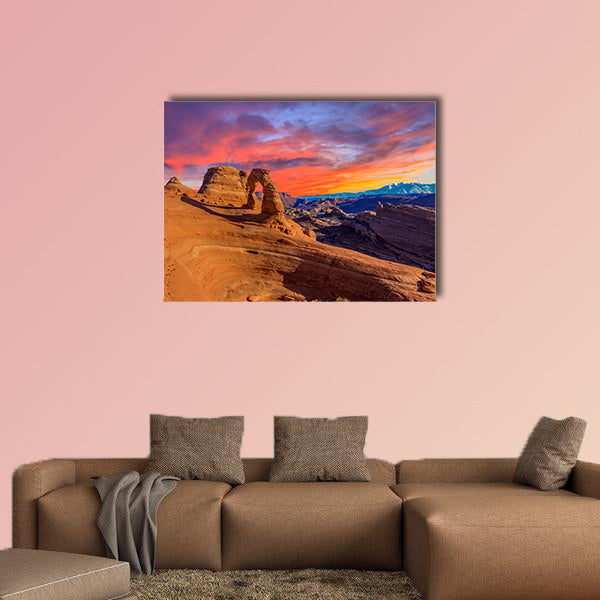 Beautiful Sunset Image taken at Arches National Park in Utah multi panel canvas wall art
