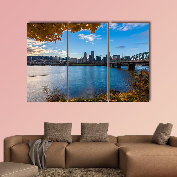 View of Portland, Oregon overlooking the willamette river wall art
