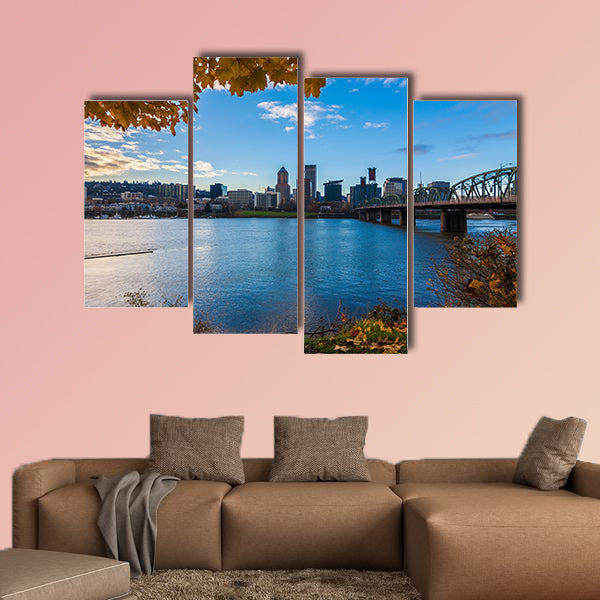View of Portland, Oregon overlooking the willamette river wall art
