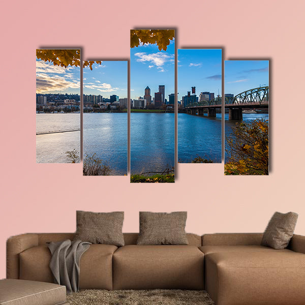 View of Portland, Oregon overlooking the willamette river wall art
