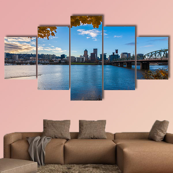 View of Portland, Oregon overlooking the willamette river wall art
