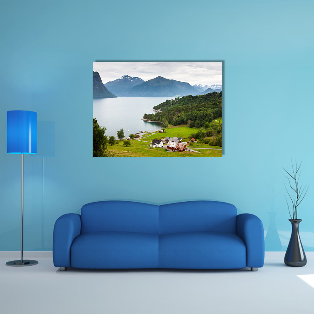 Picturesque landscape of Norway countryside multi panel canvas wall art