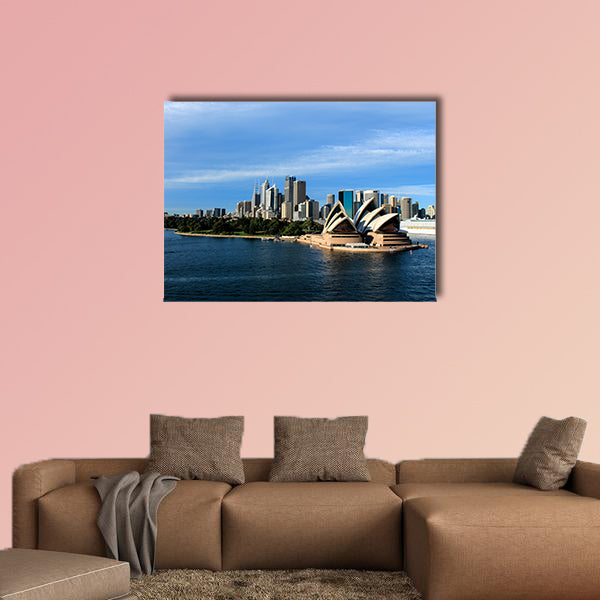 Australia city skyline with opera house from harbor multi panel canvas wall art