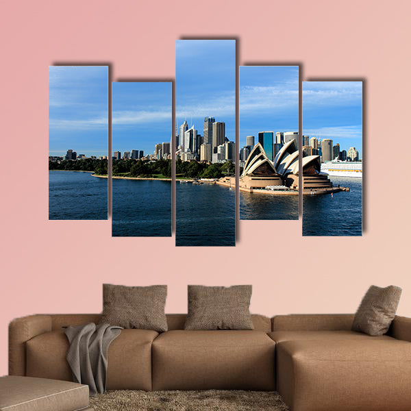 Sydney Australia city skyline with opera house from harbor Multi panel canvas wall art