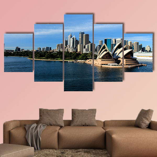 Sydney Australia city skyline with opera house from harbor Multi panel canvas wall art