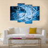 heavy traffic closeup, vehicles motion blur on viaduct with blue tone  multi panel canvas wall art