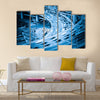 heavy traffic closeup, vehicles motion blur on viaduct with blue tone  multi panel canvas wall art