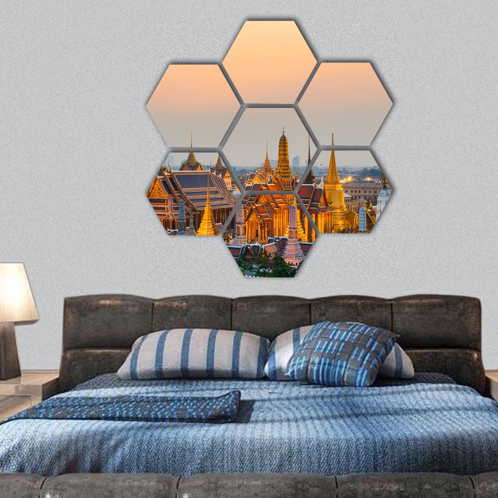Grand Palace, Bangkok, Thailand hexagonal canvas wall art