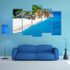 Gjipe beach with rocks and river in Albania Multi panel canvas wall art