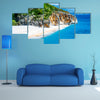 Gjipe beach with rocks and river in Albania Multi panel canvas wall art