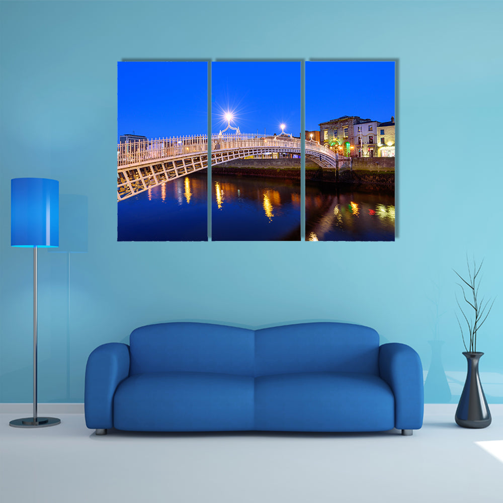 The Penny Ha'penny Bridge, and officially the Liffey Bridge, multi panel canvas wall art