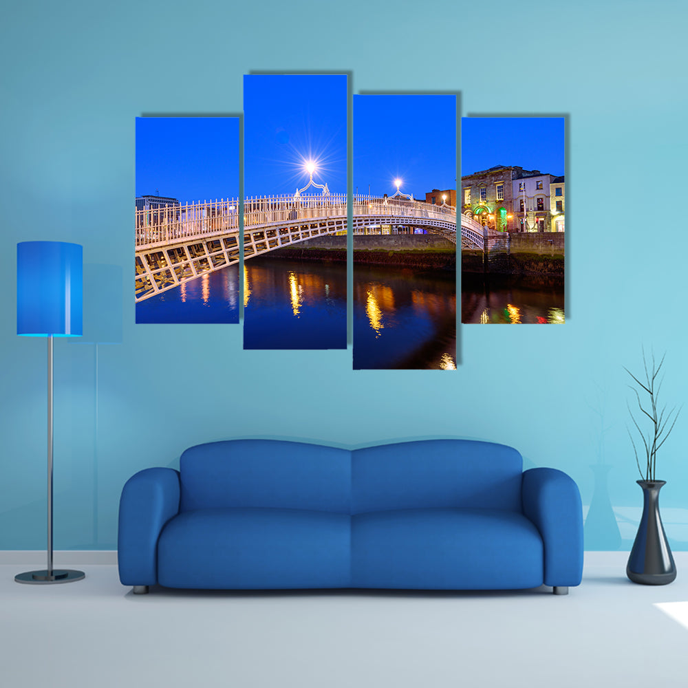 The Penny Ha'penny Bridge, and officially the Liffey Bridge, multi panel canvas wall art